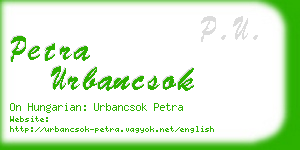 petra urbancsok business card